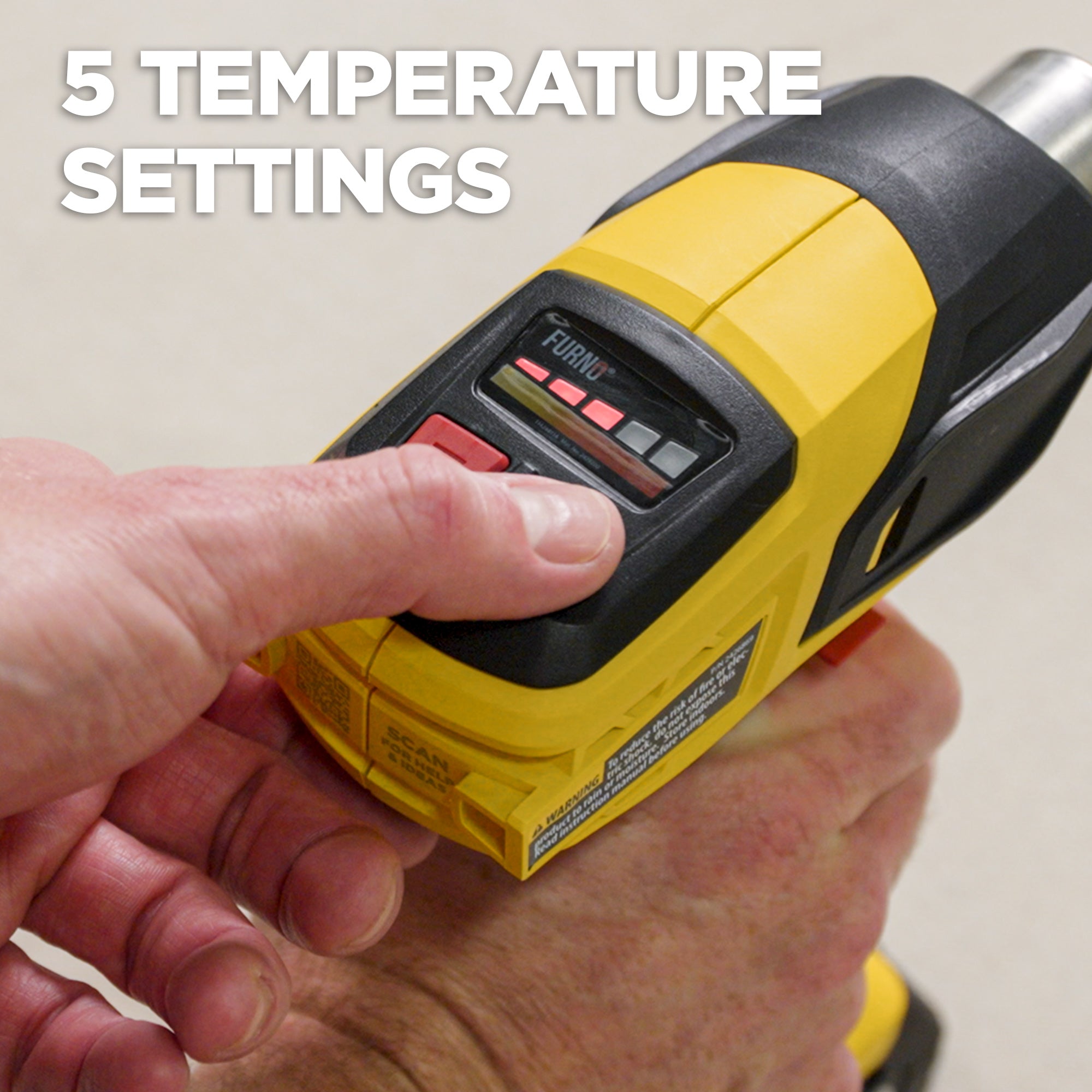 FURNO 550 18V Cordless Heat Gun w/ 2 Batteries Image:4