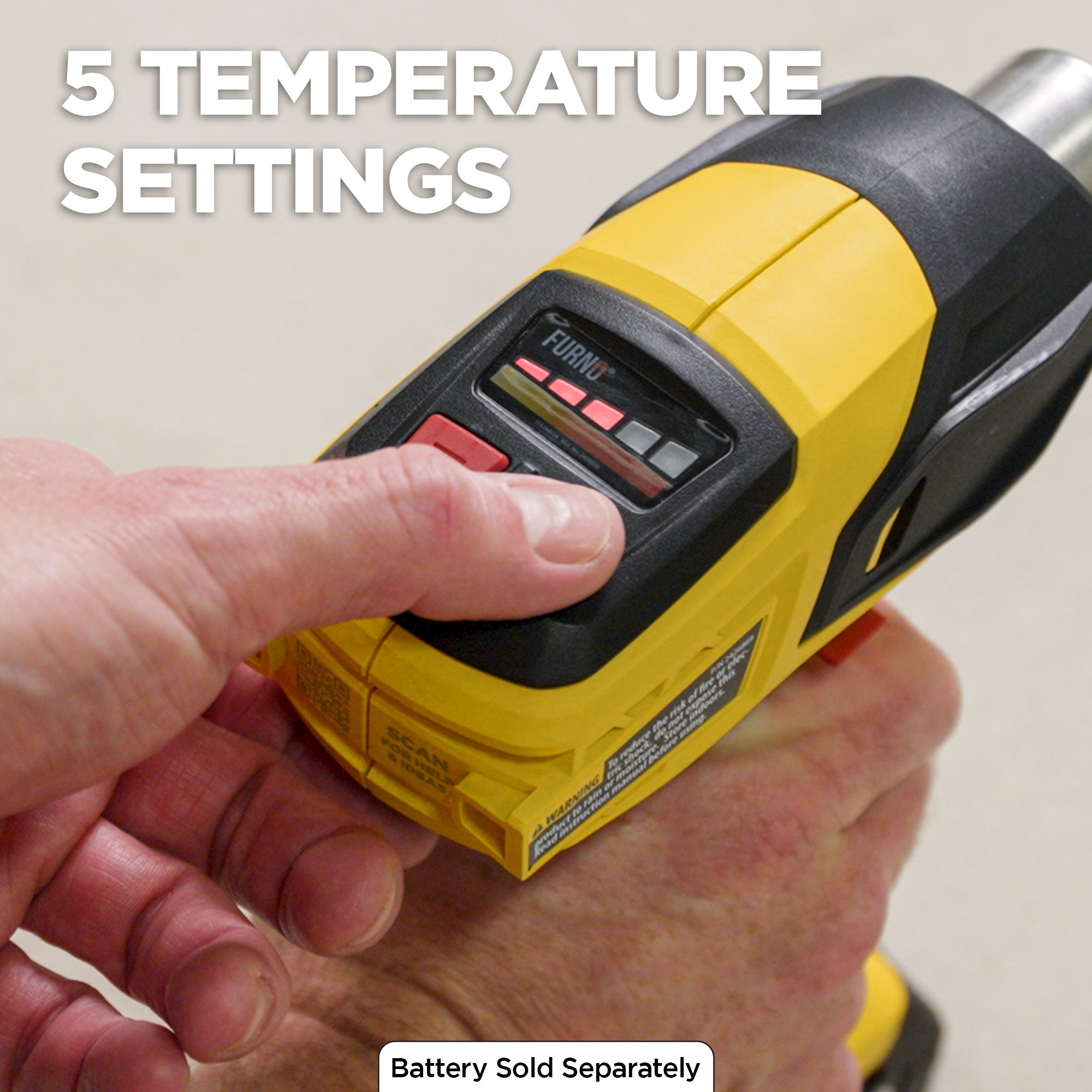 FURNO 550 18V Cordless Heat Gun – Tool Only Image:4