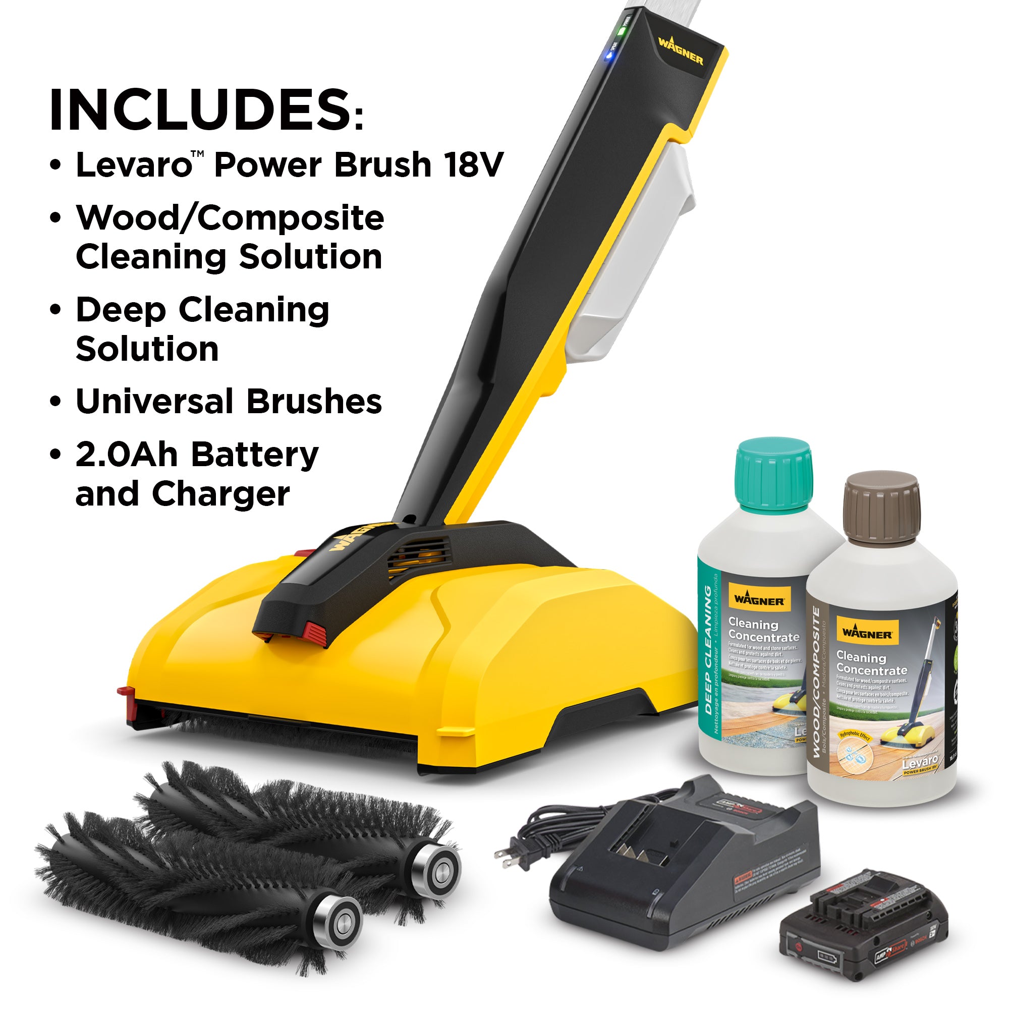 Levaro Powerbrush 18V Cordless (Wood + Deep Cleaner) Outdoor Cleaner Image:3