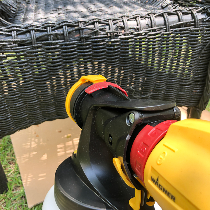 Use the iSpray nozzle and paint